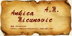 Ankica Mićunović vizit kartica